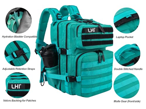 Image of LHI Tactical Military Backpack for Men and Women 25L /35L Army Assault Pack Bag Small Rucksack with Bottle Holder