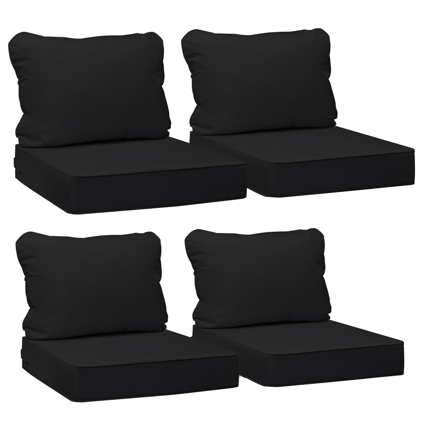 AAAAAcessories Outdoor Chair Cushions, 19 x 19 x 3 + 17 in, 4 Pack