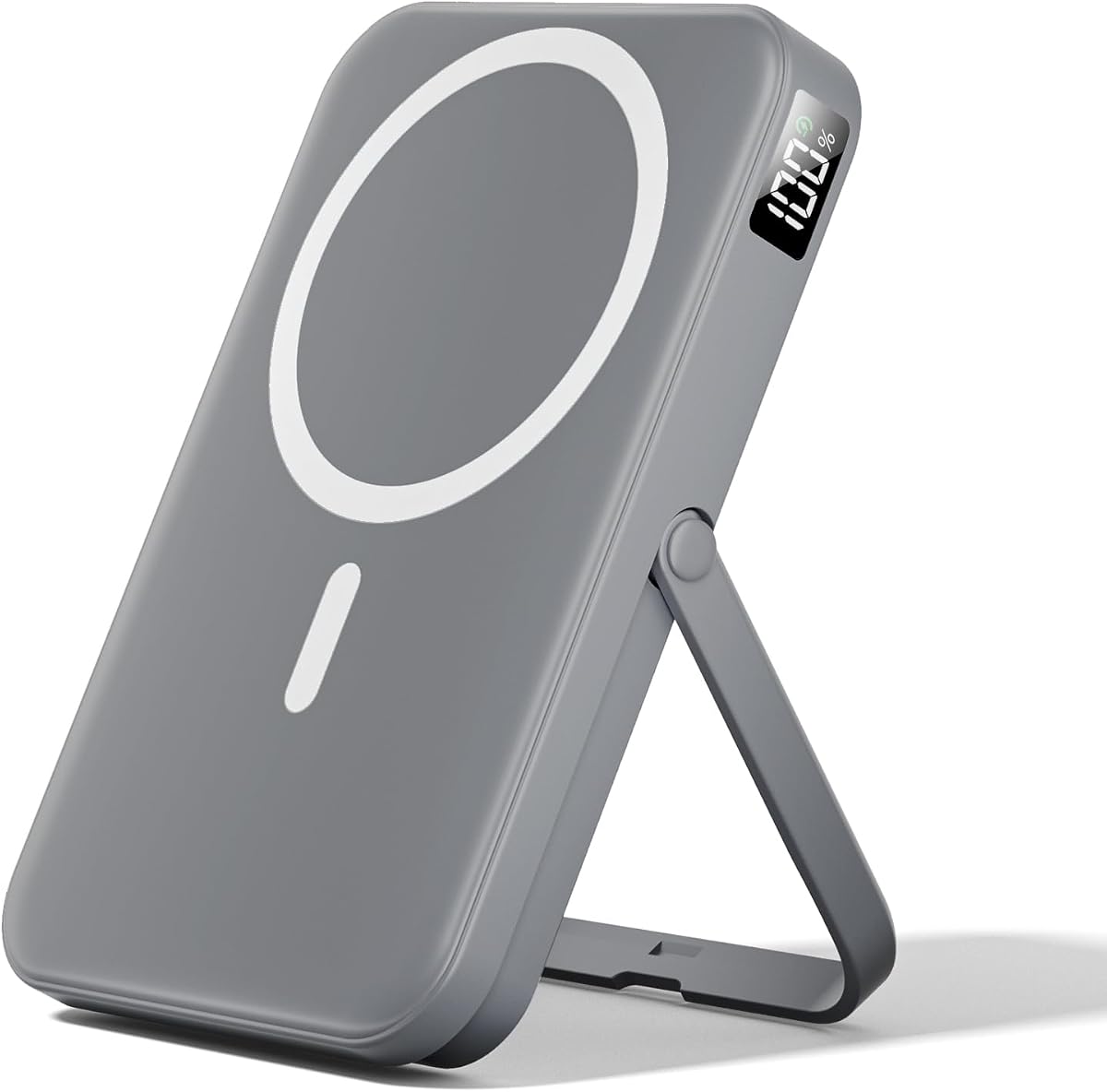 Portable Charger for Magsafe 10000mAh Power Bank with Foldable Stand | Battery Pack,Fast Charge PD 22.5W Travel Essential,Magnetic Charge Wireless Charger for iPhone 17/16/15 Series-Space Gray