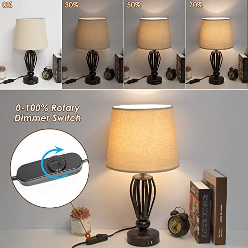 Inline Lamp Switch 2 Pack, Full Range Rotary Dimmer Switch, Black Cord Switch Replacement For Table Lamp, Floor Lamp, Pendant Light, Works With Dimmable Led, Incandescent, Halogen Bulbs #TOP1