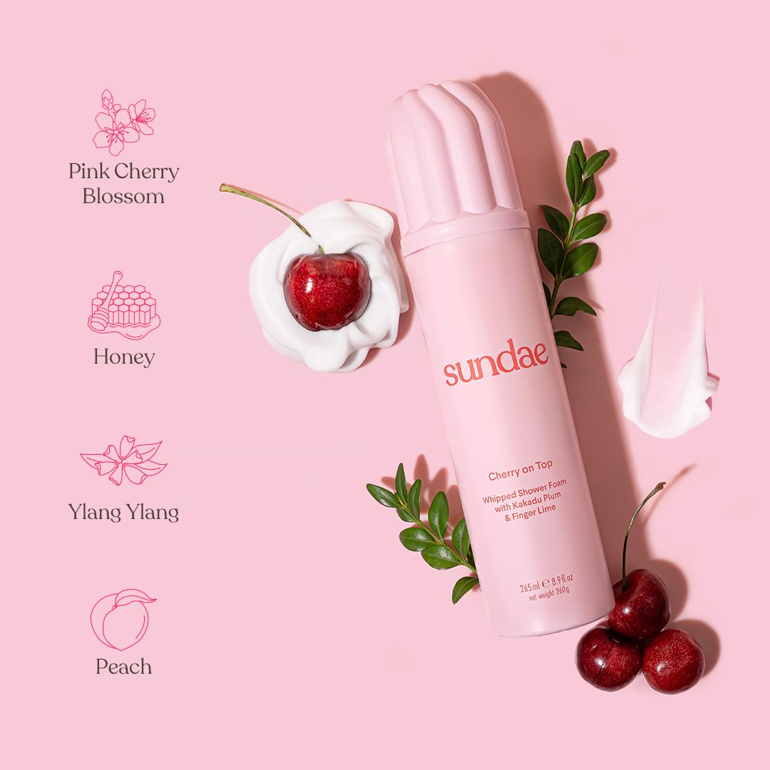 Sundae Cherry on Top Mousse de douche fouettée Prune Kakadu et citron vert 260 g