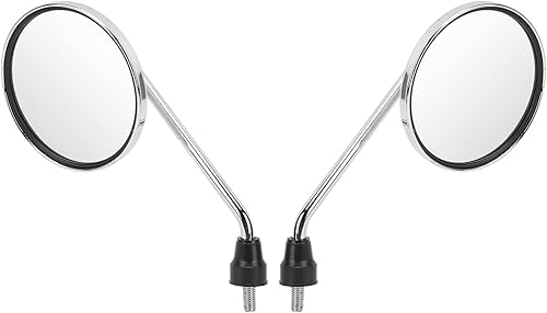 Espejo de ala de motocicleta, espejo retrovisor de motocicleta, visión clara, 2 unidades, 0.315 in, rosca redonda y ajustable para ATV para scooter