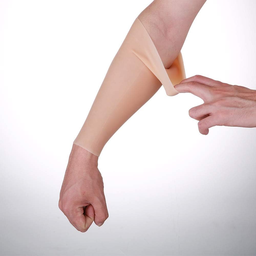 Silicone Fake Arm - Realistico Silicone Sleeve Fake Arm - Morbido Silicone Sleeve - per Cicatrice Tatuaggio Voglia Oscuramento E Cosplay