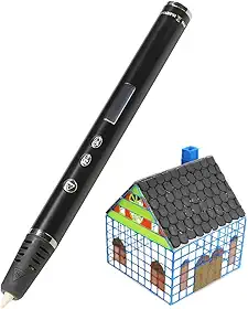 Caneta 3D RP900A Display OLED, Operação Simples Preta, 3 Botões, Impressão com Filamento ABS/PLA 1,75mm, Aquecimento em 38s