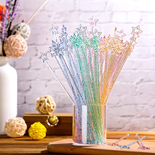 Mudder 100 Pieces 9.1 Inch Swizzle Sticks Cocktail Stirrers Plastic For Bar Disposible Plastic Star Top Crystal Swizzle Sticks thumb #2
