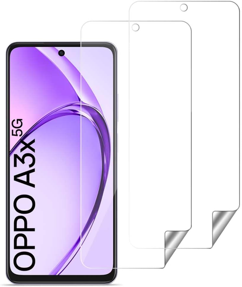 WOW IMAGINE Unbreakable Nano Film Glass Screen Protector for Oppo A3x 5G | A3x 4G | A3 5G [ Flexible like a Screen Guard, Harder than a Tempered Glass ] - Pack Of 2