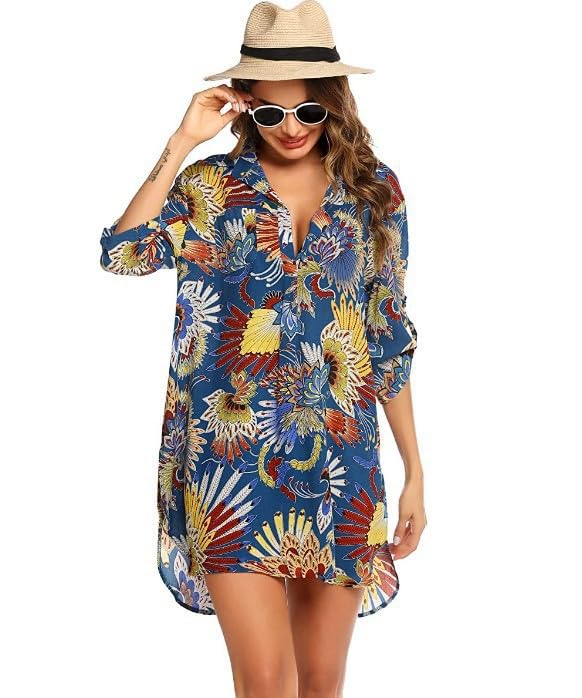 Womens swimwear beach cover-ups bikini swimsuits beach sun protection clothing