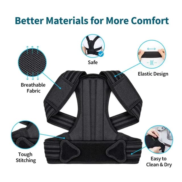 SLT Back Brace Posture Corrector for Women and Men, Back Support Belt for Women, Upper Back Brace for Posture, Back Straightener Posture Corrector, Adjustable and Fully Back Support Improve Back Posture (Medium Size)