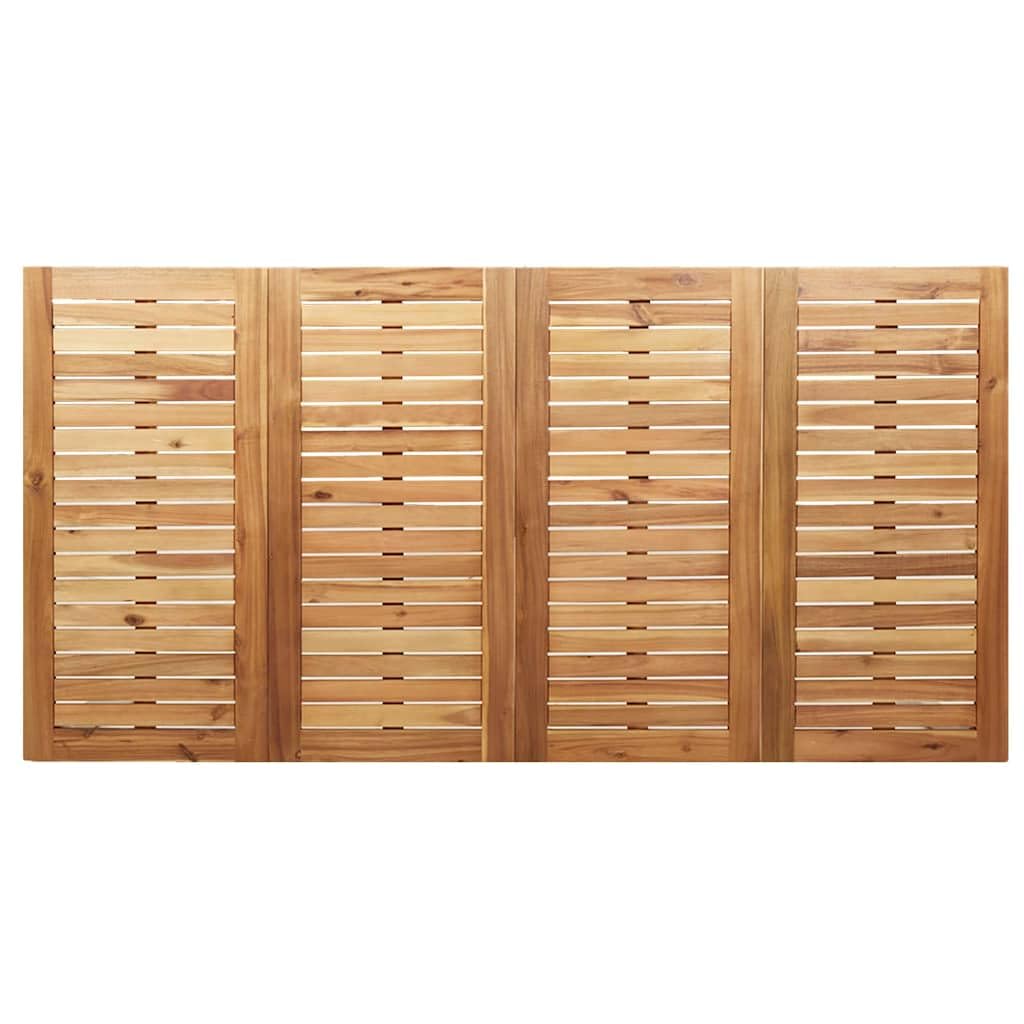 Table de jardin pliable en bois d'acacia massif, 180 x 90 x 75 cm, avec 6 chaises, robuste, résistante aux intempéries, pour jardin, terrasse, balcon