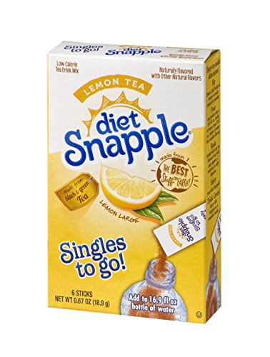 Diet Snapple Singles To Go Water Drink Mix - Lemon Tea Flavored Powder Sticks (12 Boxes with 6 Packets Each - 72 Total Servings) - ORIGINAL FLAVOR