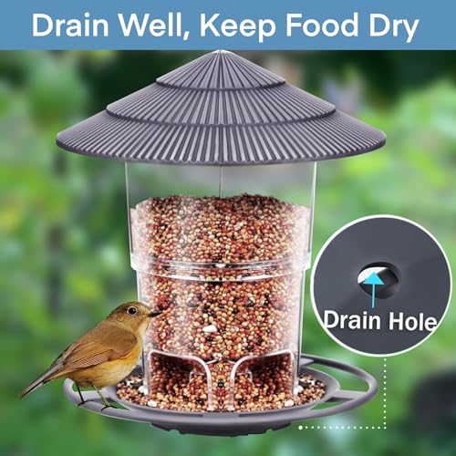 WLLKOO Bird Feeders for Outdoors 2 Pack Bird Feeder Outside Hanging, Adjustable Feeder with Sturdy Wire and Roof - Image 4