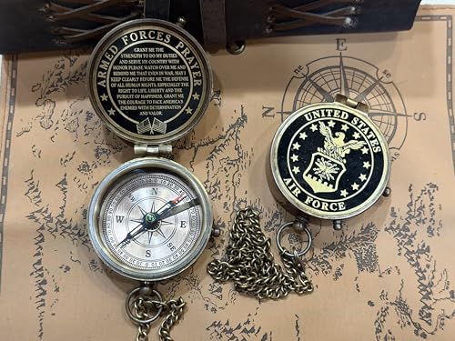 Brújula Militar U.S. Air Force con Estuche de Cuero - Regalo de Apreciación Militar para Hombres y Mujeres miniatura 6