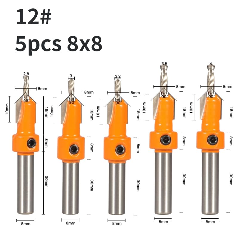 1-5 szt. 8MM trzpień Hss rozwieracz rozwieracz do śrub ekstraktor do obróbki drewna frez do drewna(5pcs 8x8)