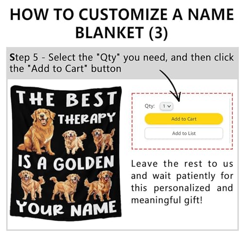 Custom Golden Retriever Blanket for for Baby - 30x40 Inches Lap Size - Soft Fluffy Cozy Blankets Gift - Black Funny Blanket for Couch, Work