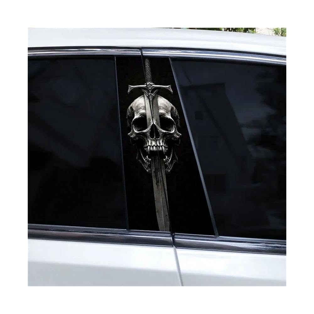 Bertdcx N Flame Skull Car B-Pillar Waterproof Vinyl Cover Scratch Car Sticker Auto Parts(N)