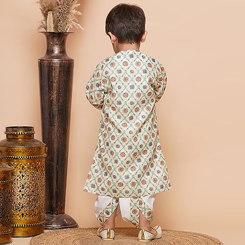 Image of AJ DEZINES Kids Ethnic Wear Pure Cotton Yellow Dhoti Kurta Set For Boys (Twister-1918-YELLOW-0)
