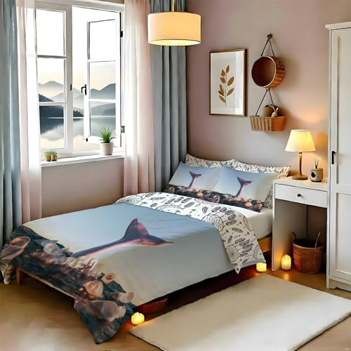 Housse de couette 200x200 ocean super doux fermeture eclair invisible