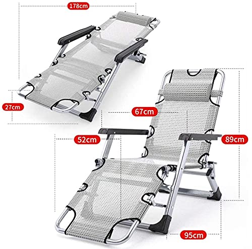 Chaise longue confortable et respirante avec oreiller pour sieste