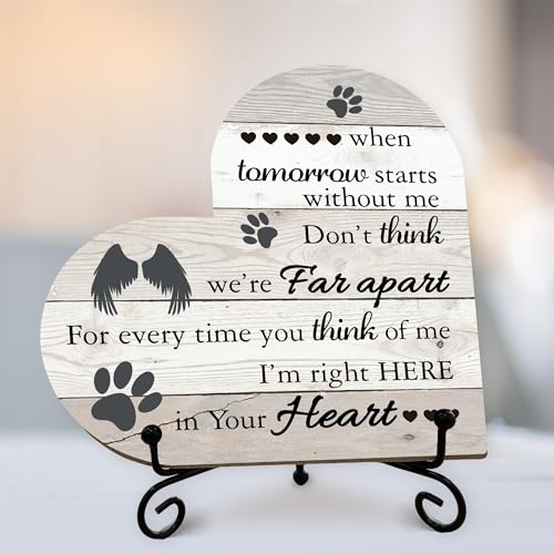 Recuerdo de perro y gato Beshoul con forma de corazón de madera para regalo conmemorativo 2