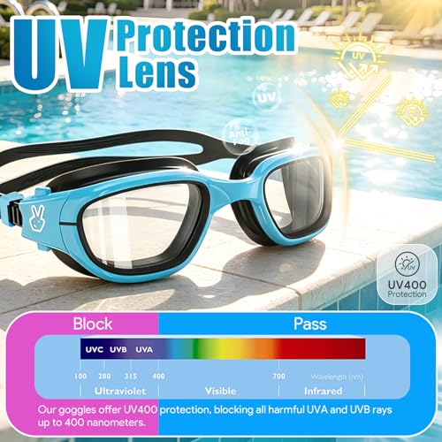 Image of Vvinca Kids Swim Goggles, Swimming Goggles for Kids 3-14 Anti-Fog UV Protection No Leak Pool Glasses for Boys Girls