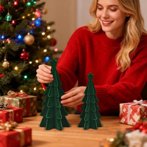 Figurine décorative en bois givré Winter Pine petit arbre de 25cm