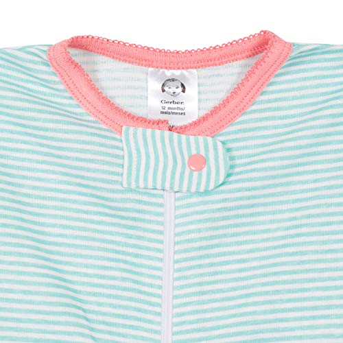 Image of Gerber Baby Girls 2-Pack Footed Pajamas