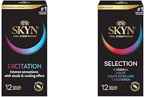 SKYN Excitation Variety Pack of Lubricated Latex-Free Condoms