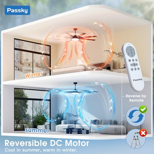 Image of 80 inch Ceiling Fans with Lights, Large Modern Ceiling Fan with Light and Remote Control, Reversible, 3CCT, Dimmable, Quiet, Black Ceiling fan For Bedroom, Living Room, Patio Farmhouse, Indoor /Outdoor