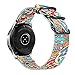 Bands for Galaxy Watch 46mm / Gear S3, Fintie Soft Woven Nylon 22mm Band Adjustable Replacement Sport Strap with Metal Buckle for Samsung Galaxy Watch 46mm / Gear S3 Classic Frontier, Cartoon Floral