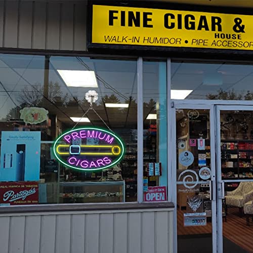 Image of Large Size Cigars Neon Sign for Smoke Tobacco Business Display,Dimmable Neon Lights for Cigar Lounge.Smoke Shop Light.(Purple).