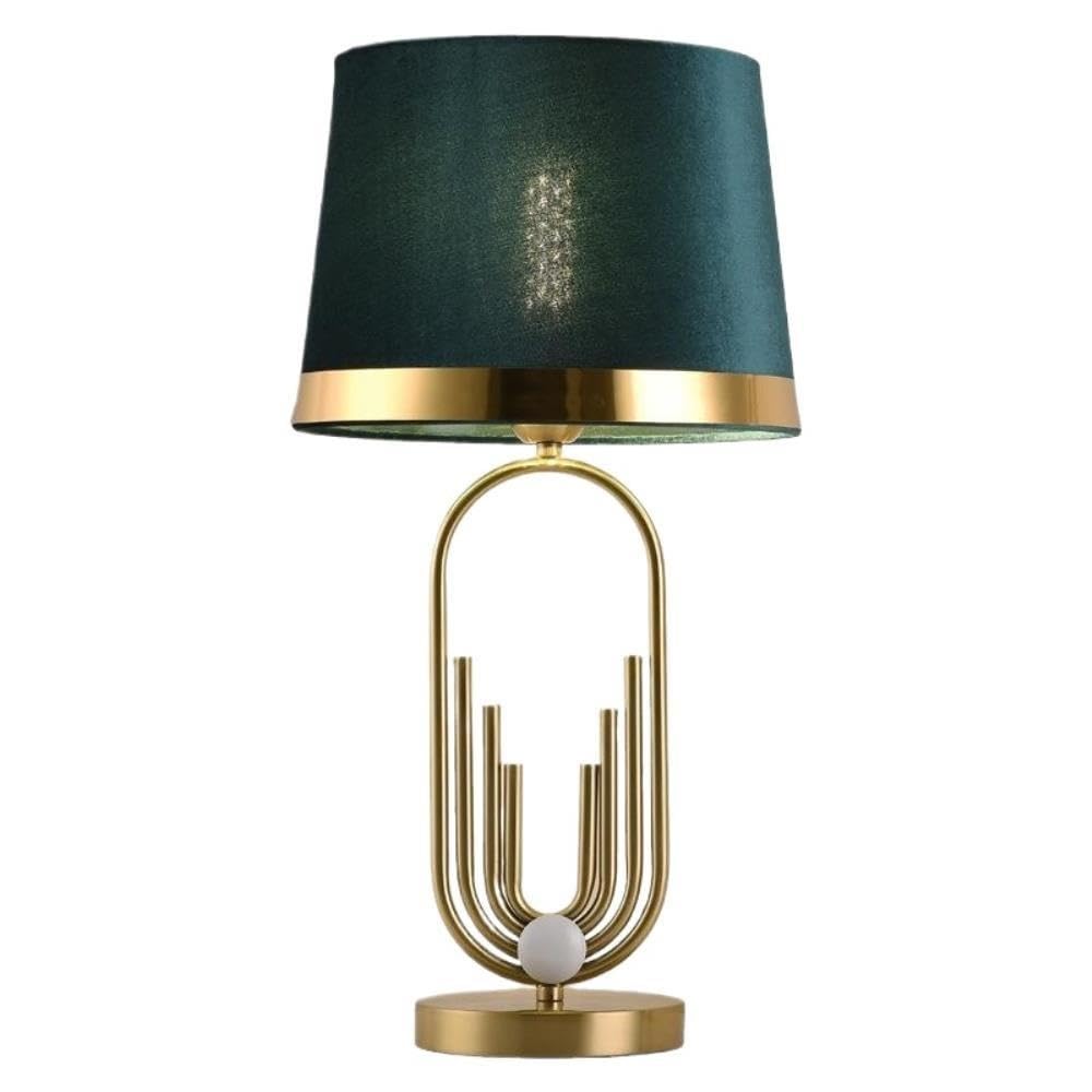 Lampada di lusso postmoderna, luce notturna ambientale sul | Lusso post moderno, base in metallo, paralume in tessuto, dimmerabile, luce ambientale(Green)