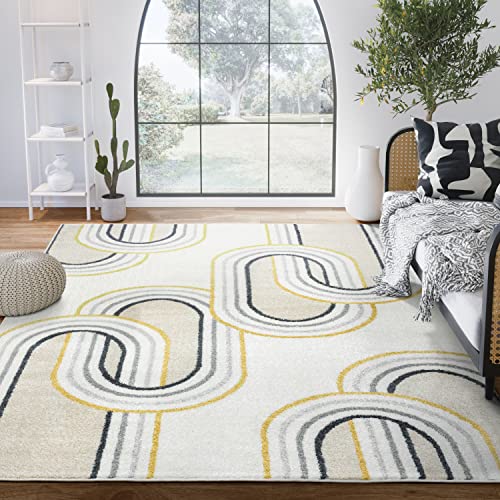 Tapete Decorativo Abani Geométrico Beige 4'x6' miniatura 1