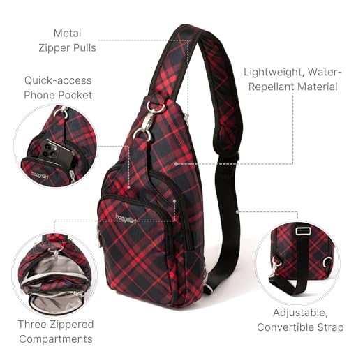 Image of Baggallini Women's Central Park Sling 12 inchx7 inch Crossbody Bag W /Convertible Adjustable Shoulder Strap
