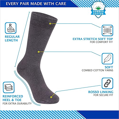 Kids Pack of 5 School Uniform Combed Cotton Socks, Color : Grey, SIZE: 11 TO 12 YEARS3