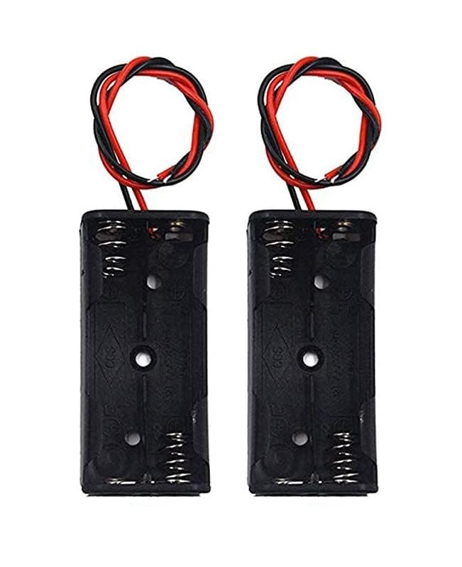 SP Electron (2 Pcs) Battery Holder for 2 AA Batteries Cell 2 X 1.5V DC AA Battery Holder with Leads. AAA Battery Holder with Wires-image-11
