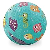 Crocodile Creek 2156-3 Spielball aus Naturkautschuk mit Fische - Motiv , blau , 18 cm