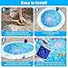 Giveuplay 7.2 X 7.2 Feet Baby Beach Pool，Kiddie Pool and Beach Blanket，2 in 1 Toddler Paddling Pool，Beach Toys for Infant Kids Boys and Girls with Portable Water Bag 9L