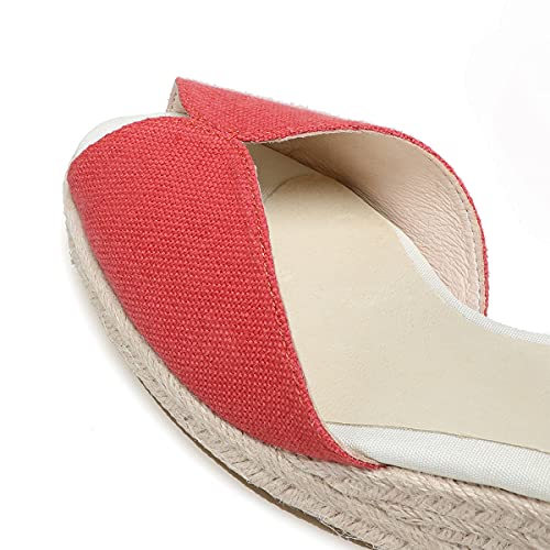Image of Women's Espadrille Wedge Sandals Closed Toe Lace-Up Shoes
