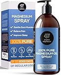 Magnesium Oil for Sleep 1000ml - 100% Natural & Ultra Pure Magnesium Oil | Topical Organic Magnesium Foot Spray Refill Bottle for Restless Legs & Muscle Cramp Relief | from Ancient Zechstein Seabed