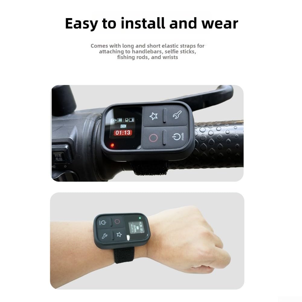 Mando a distancia impermeable compatible con cámaras Insta360/X4/X3/GO3S/AcePro2, diseño ligero de ABS de 6 x 4 x 2 cm con correas incluidas