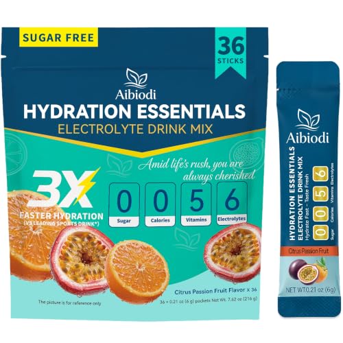 Image of Electrolytes Powder Packets - Sugar Free & Zero Calorie Liquid Daily Drink Mix - Instant Hydration & Energy Supplement with 6 Electrolytes and 5 Vitamins, Keto Friendly & Vegan - 36 Sticks