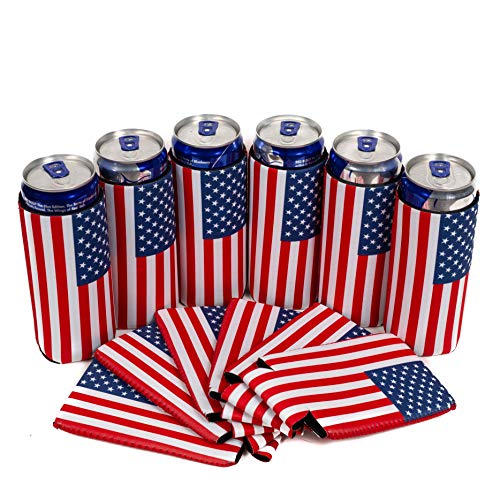QualityPerfection 6 Slim Can Cooler Sleeves - Beer Skinny 12 oz Neoprene Coolies