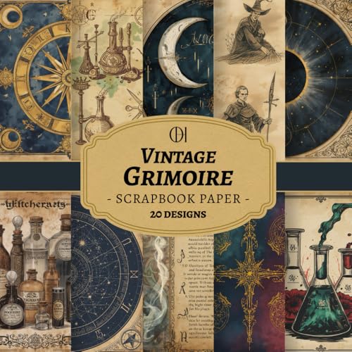 Vintage Grimoire Scrapbook Paper: 20 Double-Sided Vintage Occult Designs Featuring Grimoires, Alchemical Symbols & Witchcraft Ephemera for Junk ... Card Making, Collage & DIY Crafts (Craft Pad) image 2