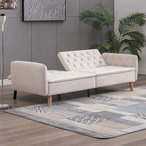 Zafly Couch Bed, 76.8'' Loveseat Bed Couches For Living Room, Futon Sofa Bed Deep Seat Sofa Beds With Soft Ice And Snow Velvet Sturdy Sleeper Sofa For Small Space, Bedroom, Apartment, Dorm #TOP5
