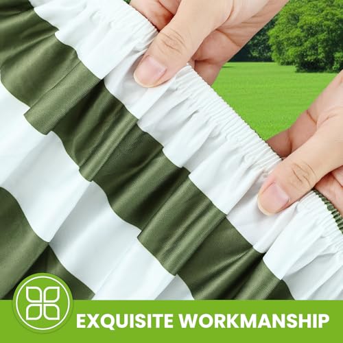 Smiry Spandex Fitted Tablecloth for 8 Foot Rectangle Tables, Washable Picnic Table Cover with Elastic, Stretch Reusable Table Cloth for Outdoor, Camping, Dining & Kitchen (Stripe, 30"x96") by Smiry - Used condition - Image 4