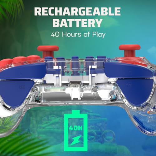 Image of PDP REALMz Wireless Nintendo Switch Pro Controller, Customizable LED, 40 Hour Rechargeable Battery Power, Officially Licensed by Nintendo and SEGA: Sonic Superstars (Sonic Green Hill Zone)