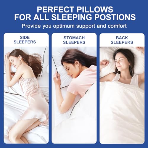 Chokit Premium Pillows Queen Size Set Of 2, Fluffy And Supportive 7D Down Alternative Bed Pillows thumb #5