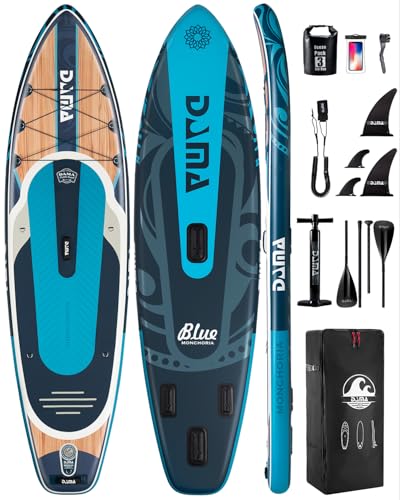 DAMA 11'*34'*6' Stand Up Paddle Board, Inflatable Paddle Board,Inflatable Paddle Boards for Adults w/a Wide, Smooth and Non Slip Deck, Versatile Styles, Suitable for Adults and Teenagers,Blue.