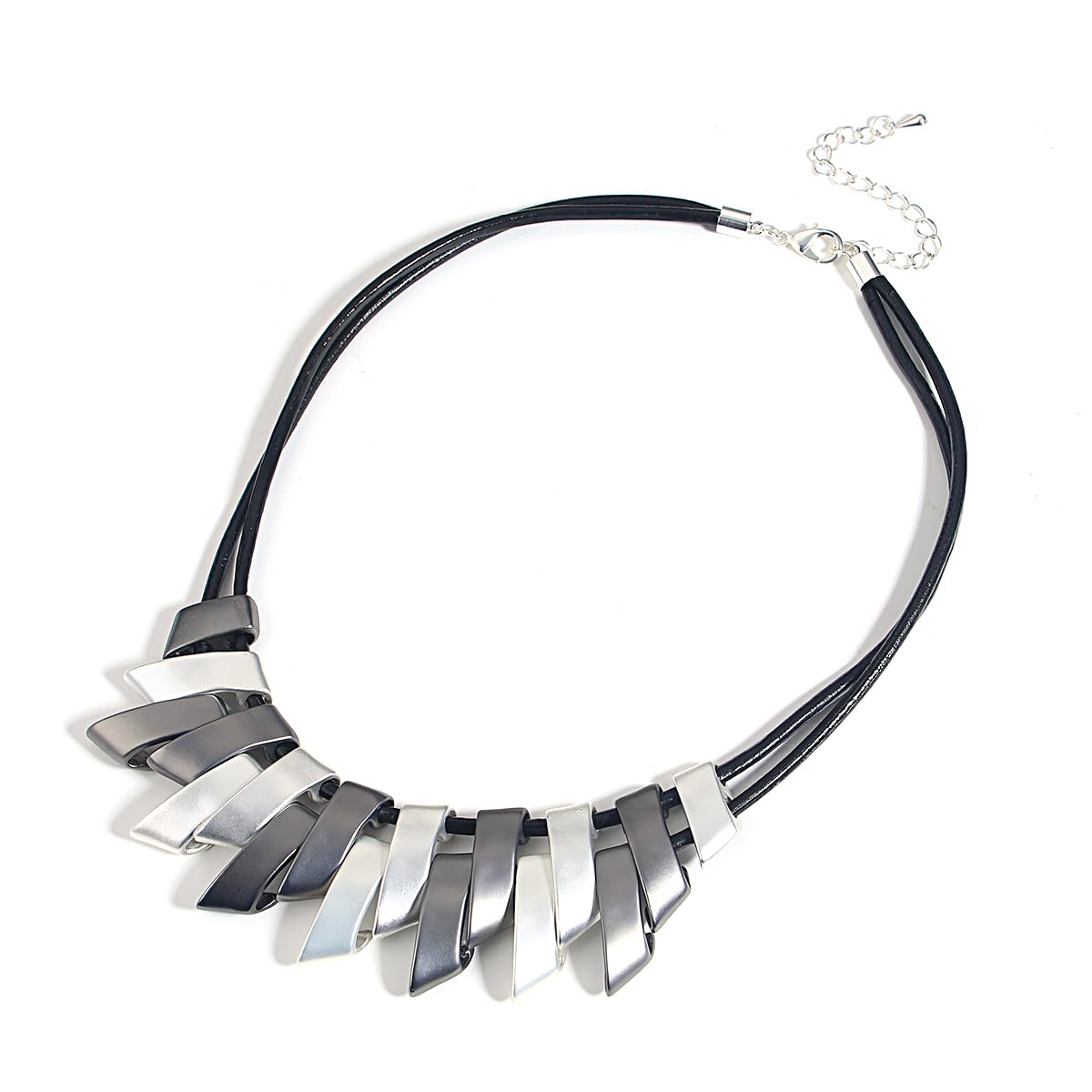 Collar Mujer Colgante Cadena Regalos Necklace Collar De Cuero con Colgantes Grandes Geométricos Vintage, Cadenas Alrededor del Cuello para Mujer