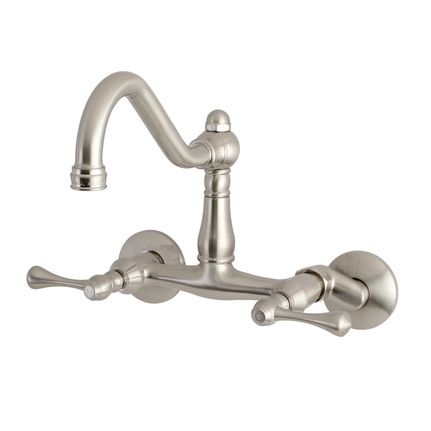 Kingston Brass KS3228BL Vintage Wall Mount Kitchen musluk, 8 – 1/2 inç, saten nikel Kingston Brass